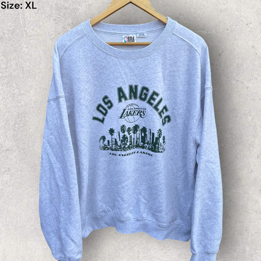 LOS ANGELES LAKERS GREY PULLOVER CREW NECK NBA JUMPER