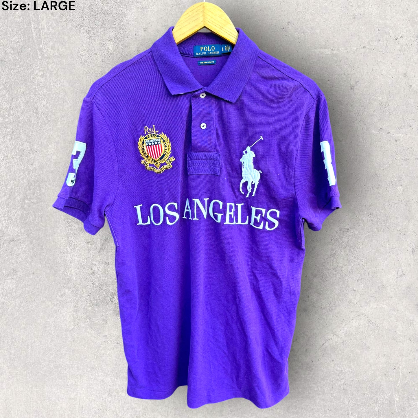 RALPH LAUREN LOS ANGELES PURPLE POLO SHIRT BIG PONY