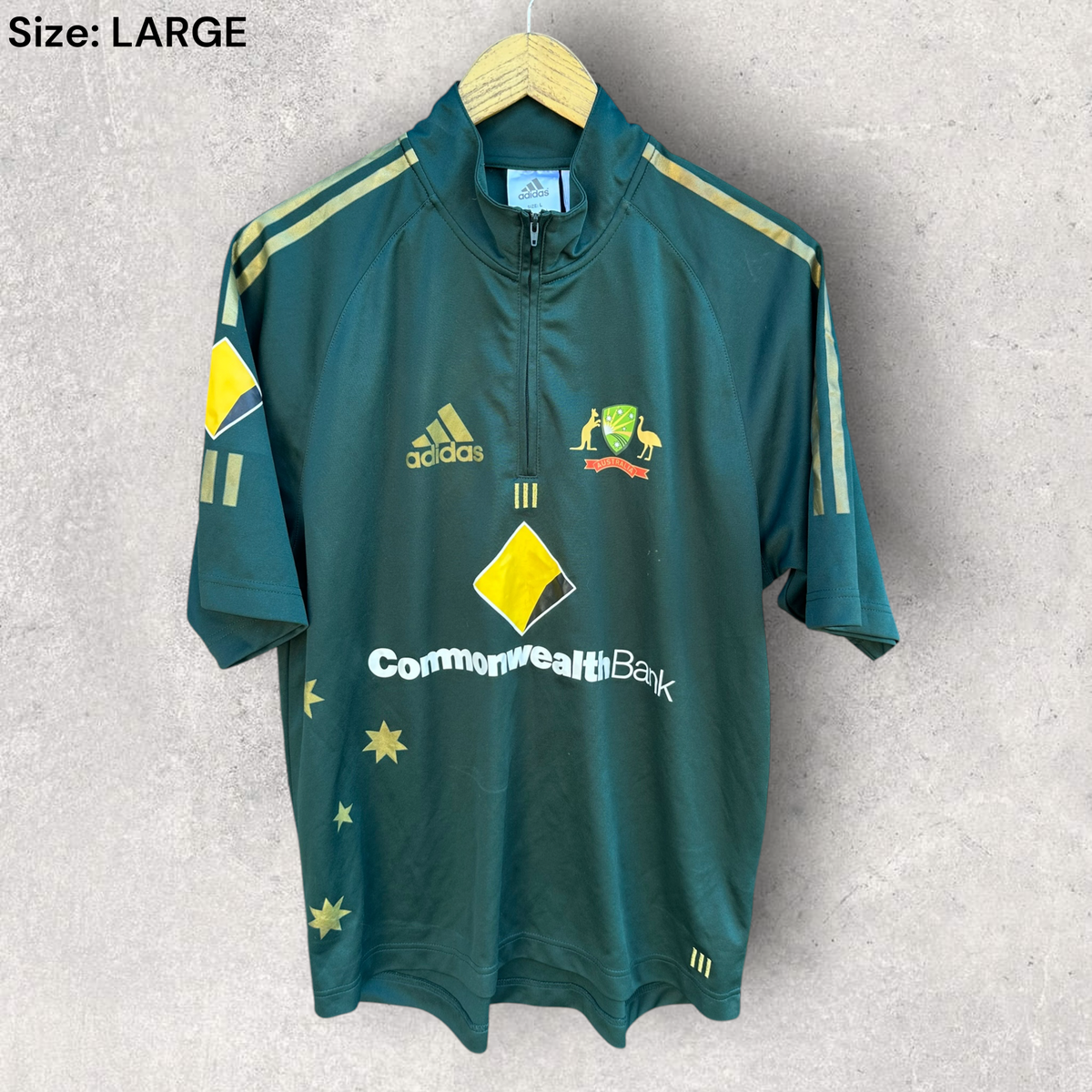 Cricket Australian Adidas ODI Green Short Sleeve Jersey