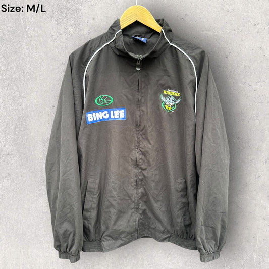 Canberra Raiders ISC Black Bing Lee Vintage Windbreaker Full Zip Jacket