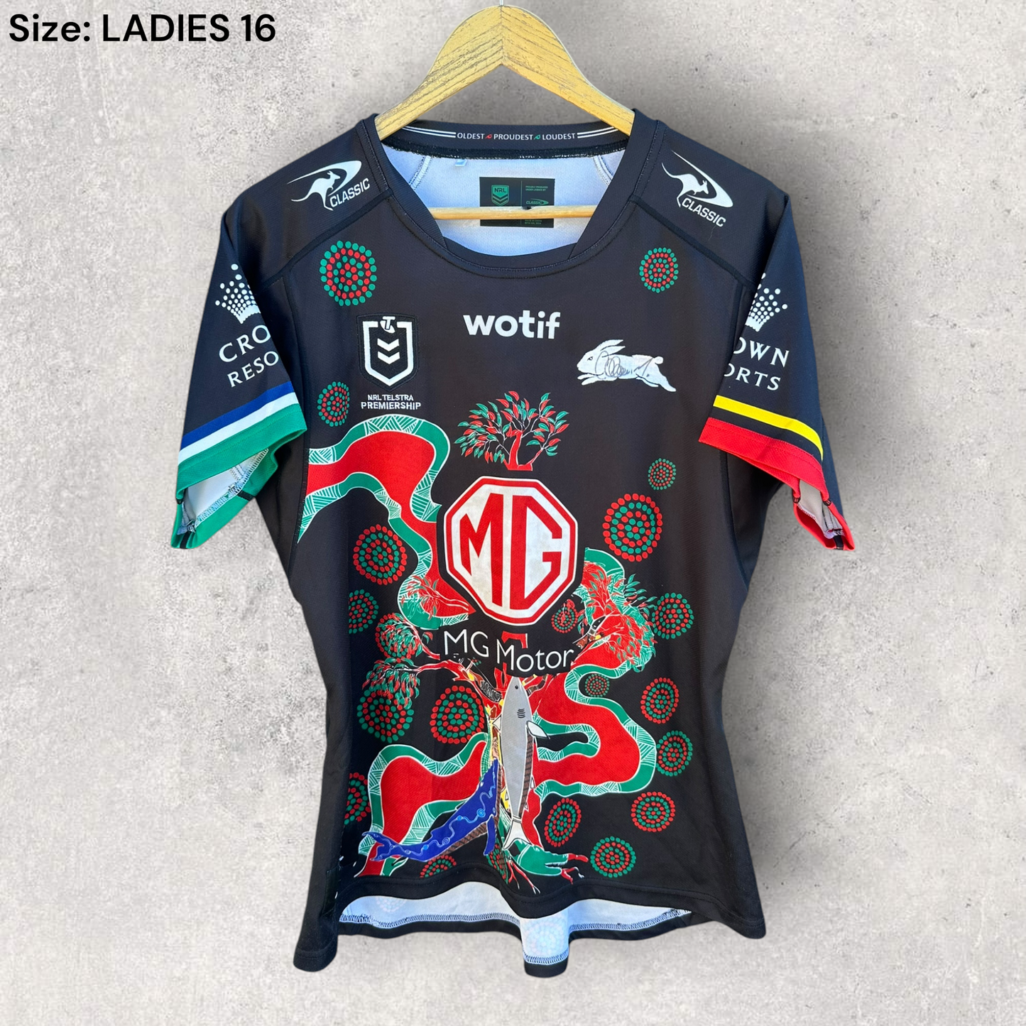South Sydney Rabbitohs 2022 Indigenous Ladies Jersey Signed by Latrell Mitchell