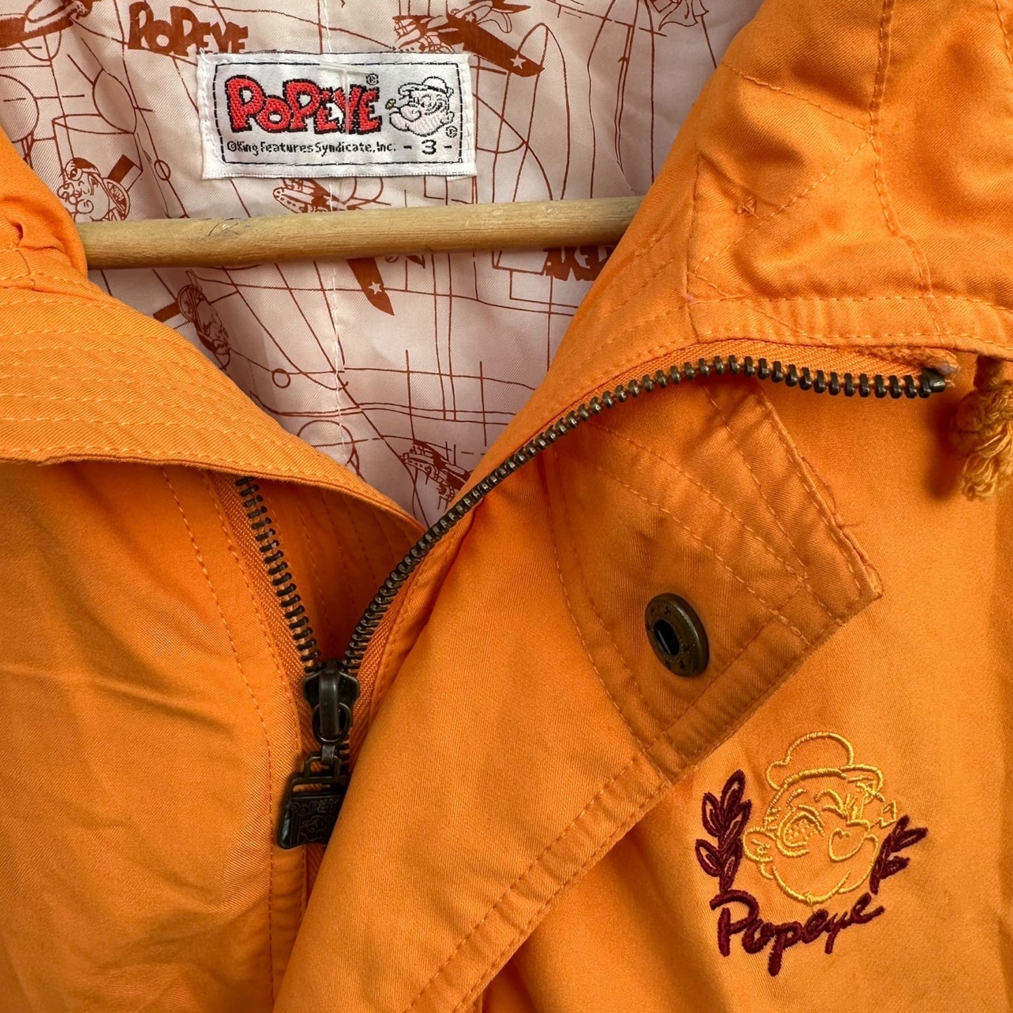 POP EYE VINTAGE ORANGE FULL ZIP JACKET