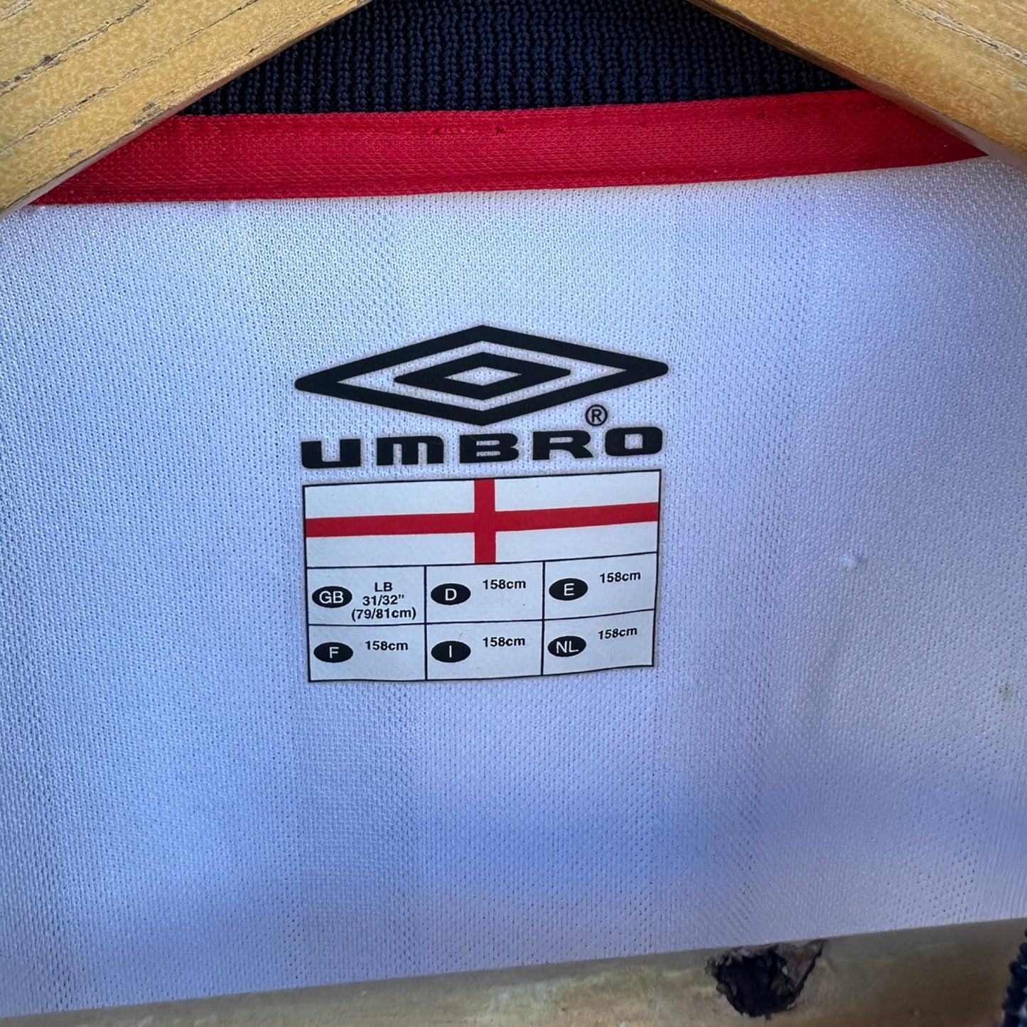 ENGLAND 2002 UMBRO HOME WHITE FOOTBALL JERSEY