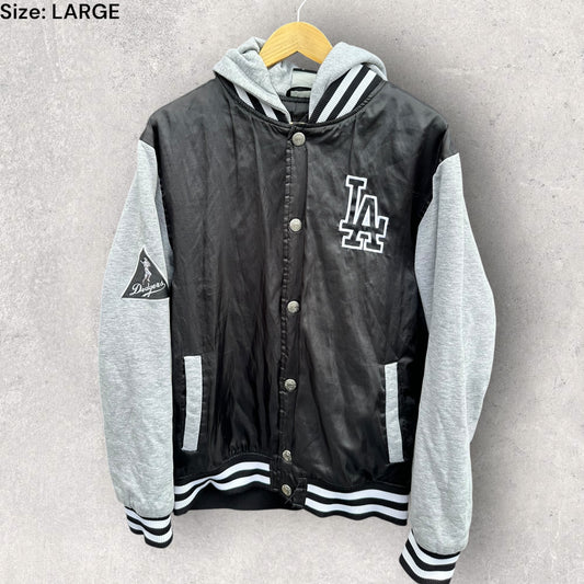 LA DODGERS MAJESTIC MLB VARSITY BOMBER JACKET