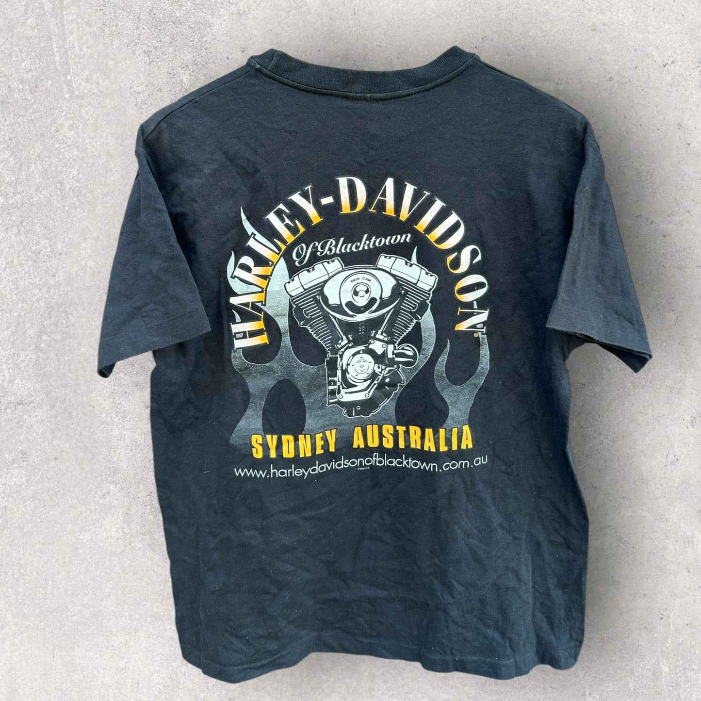 HARLEY DAVIDSON MOTORCYCLES 1997 VINTAGE BLACKTOWN CHAPTER SHIRT