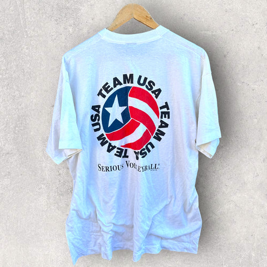 USA VOLLEYBALL VINTAGE WHITE T-SHIRT