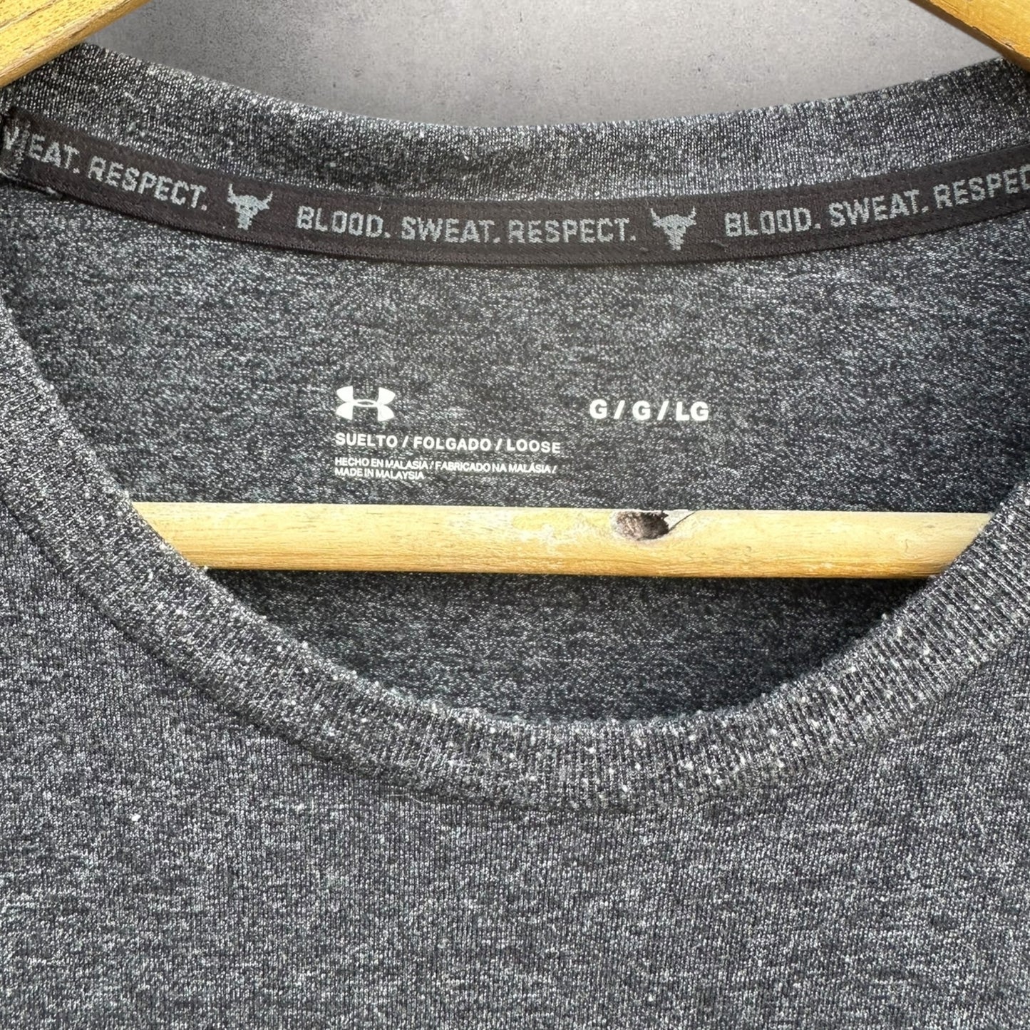 Project Rock X Under Armour Blood Sweat & Tears grey short sleeve shirt