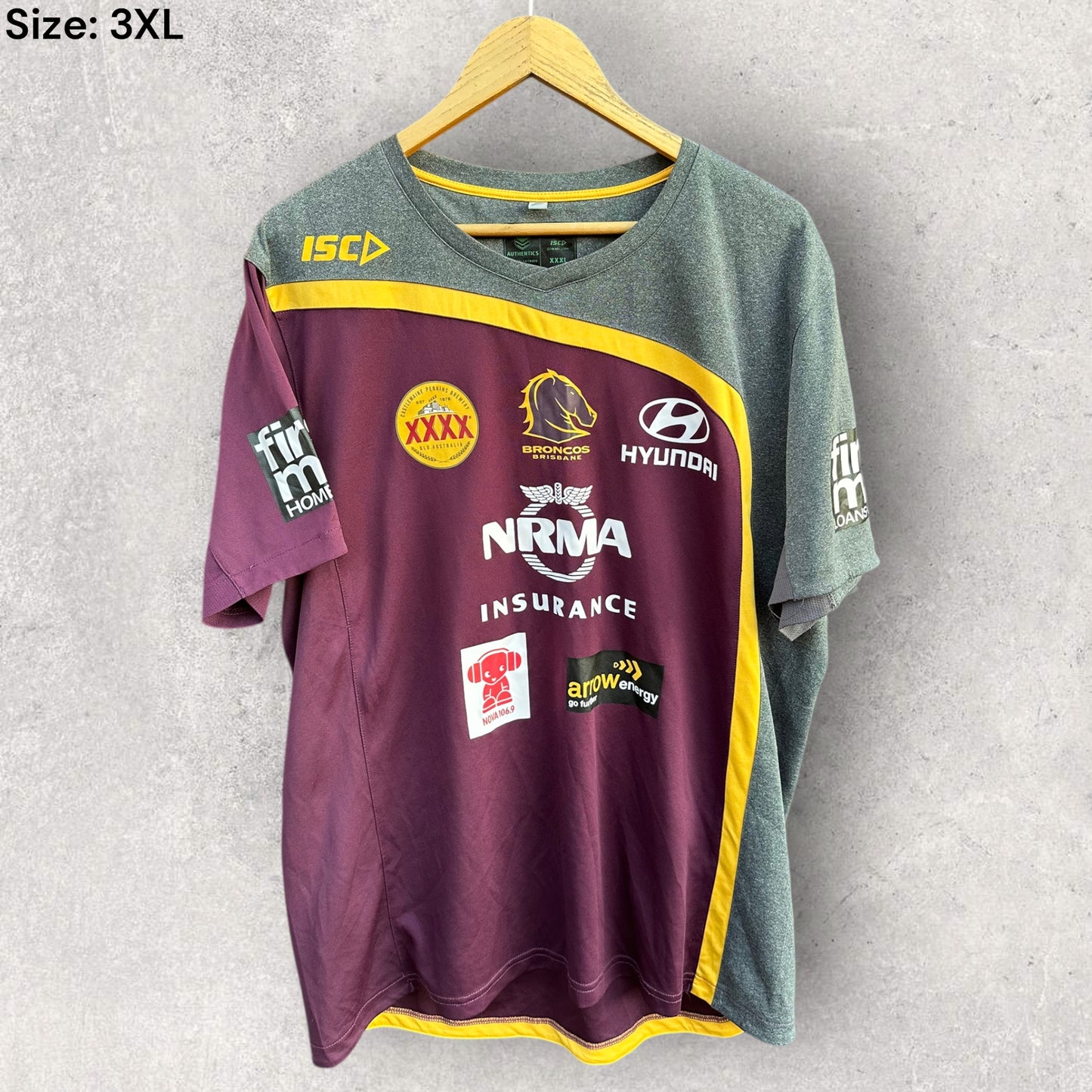 BRISBANE BRONCOS ISC TRAINING SHIRT