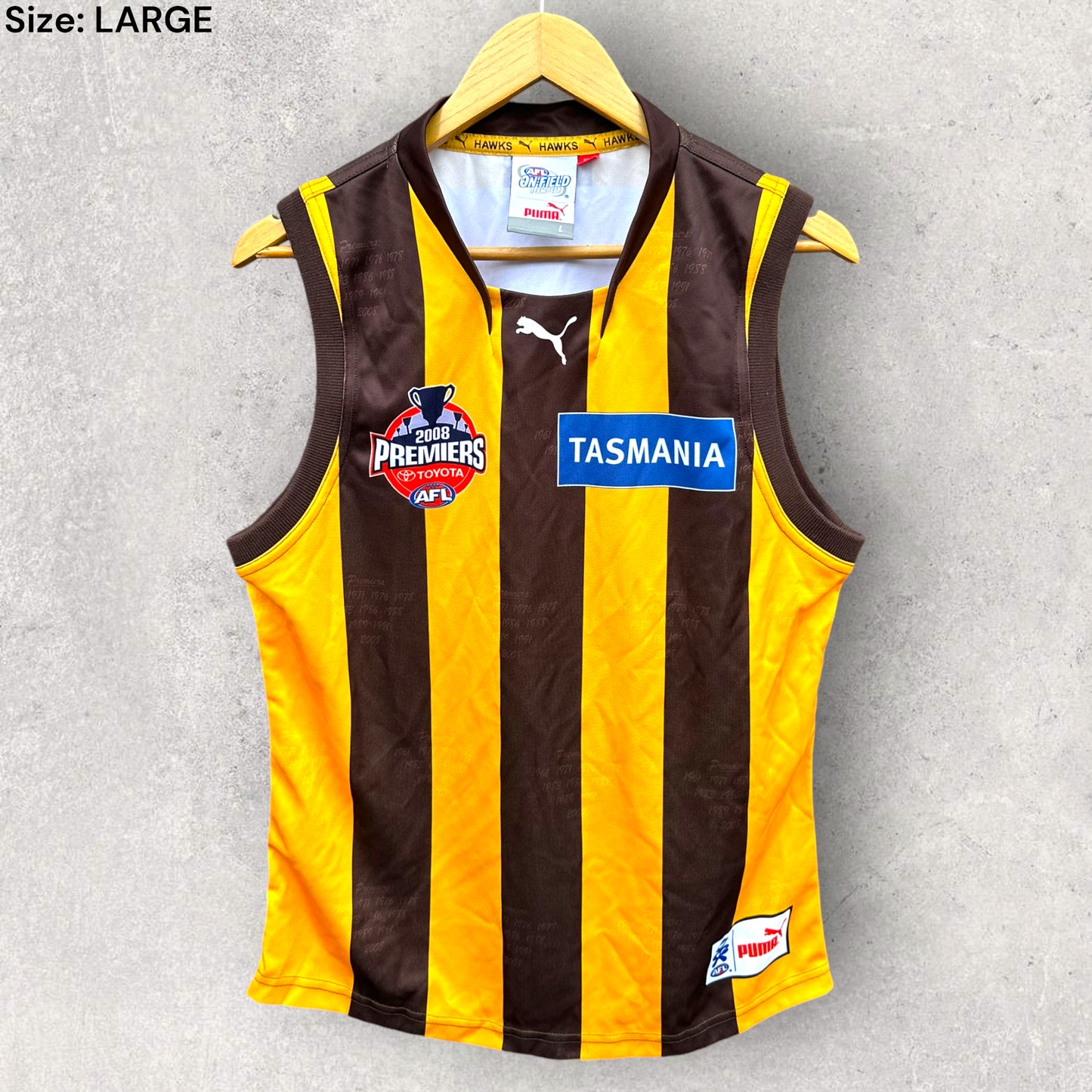 HAWTHORN HAWKS PUMA 2008 PREMIERS GUERNSEY