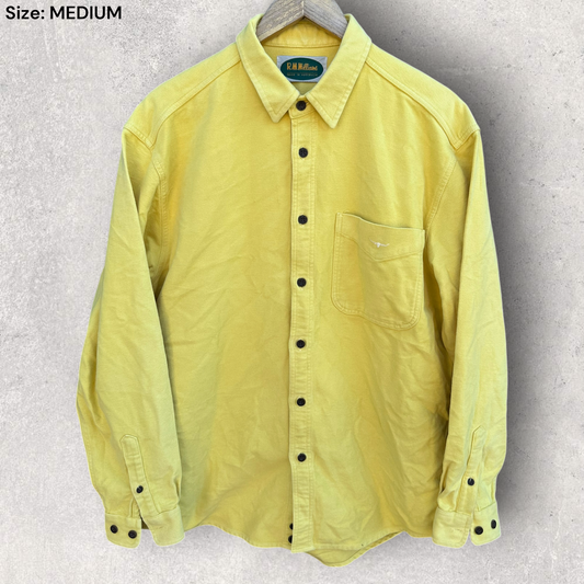 RM Williams 1999 Vintage Yellow Button Up Long Sleeve Shirt