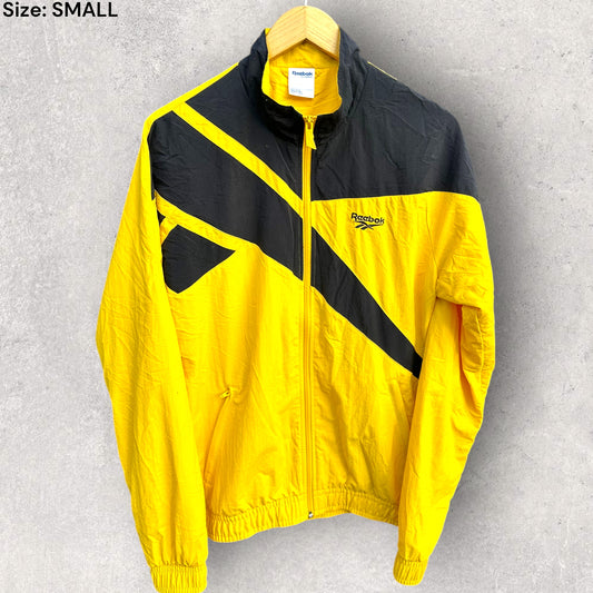 REEBOK CLASSICS YELLOW WINDBREAKER FULL ZIP JACKET