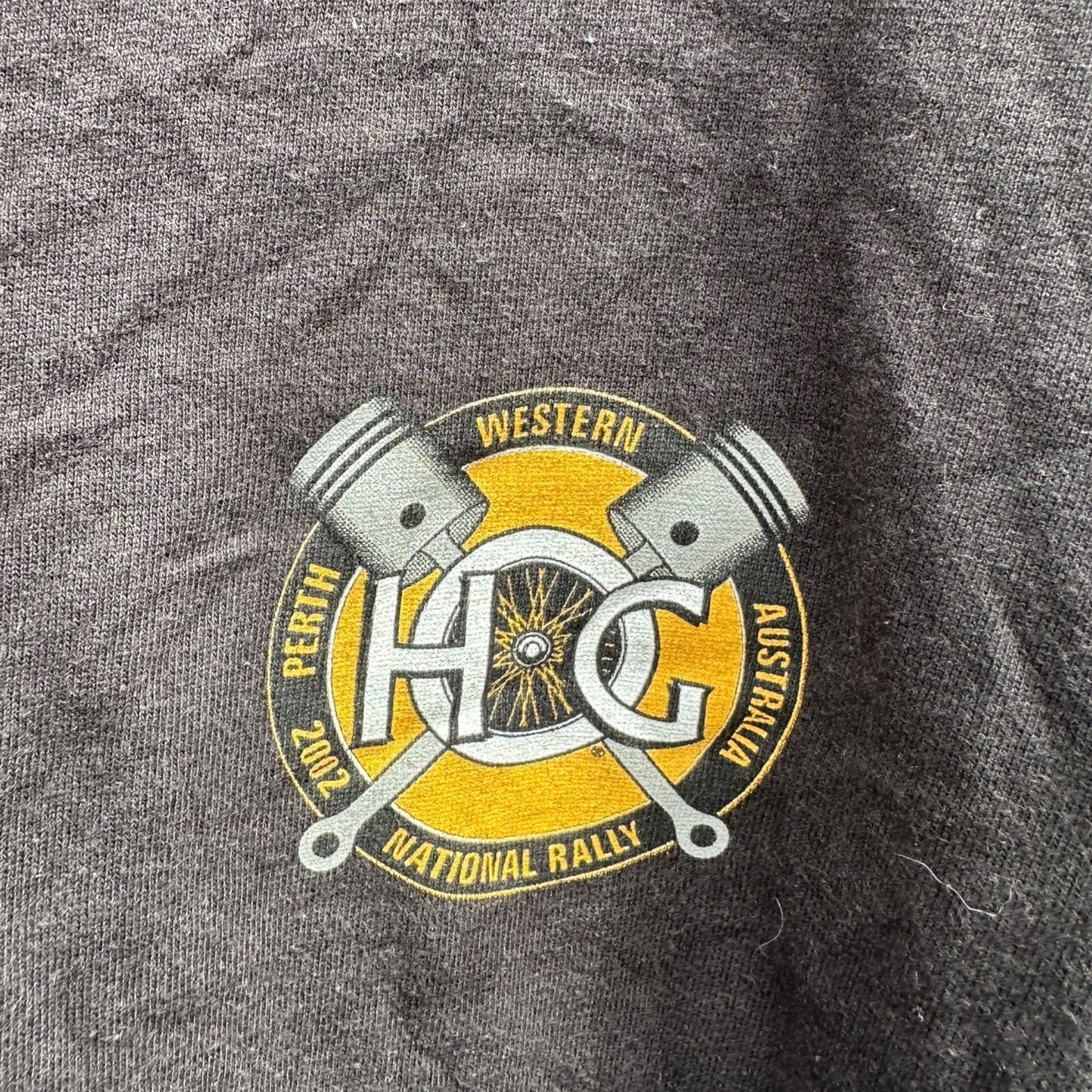 HARLEY DAVIDSON PERTH 2002 NATIONAL RALLY BLACK VINTAGE SHIRT