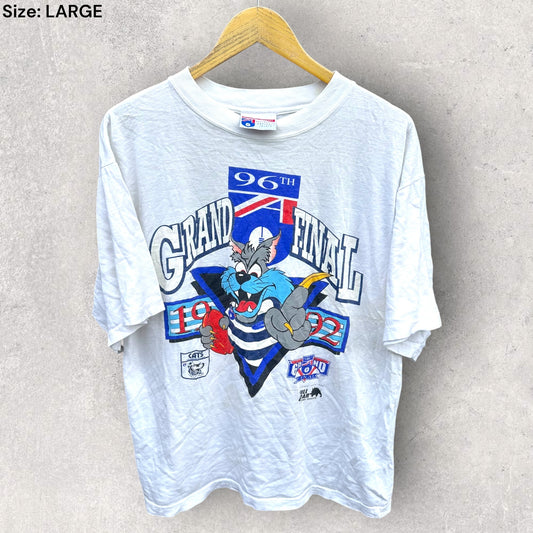Geelong Cats 1992 AFL Grand Final Vintage White Short Sleeve Shirt