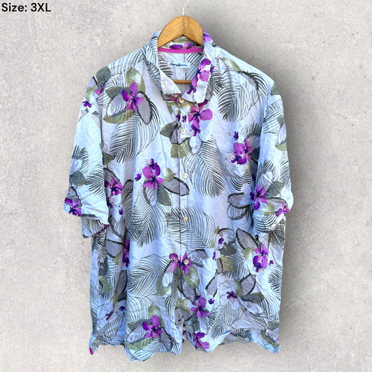 TOMMY BAHAMA SILK FLORAL DRESS SHIRT