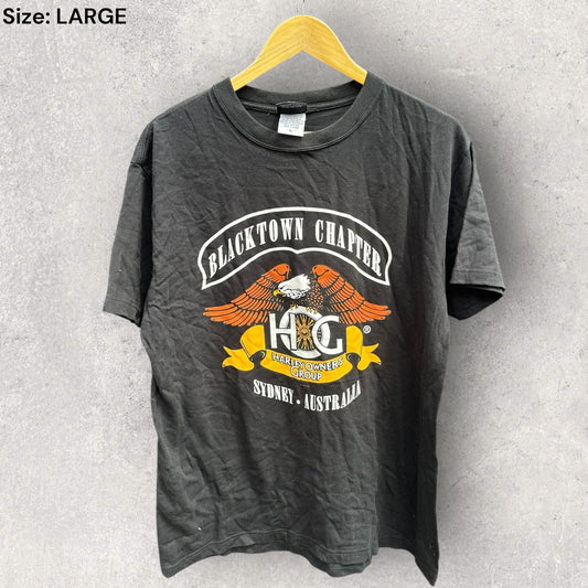 HARLEY DAVIDSON BLACKTOWN CHAPTER BLACK VINTAGE SHIRT