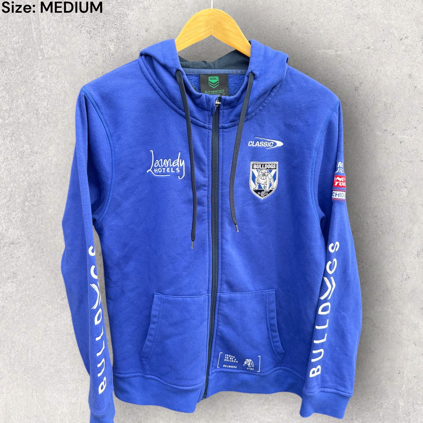 CANTERBURY BULLDOGS CLASSIC FULL ZIP BLUE JUMPER