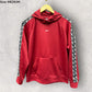 NIKE BURGUNDY MENS HOODED JUMPER CENTRE LOGO