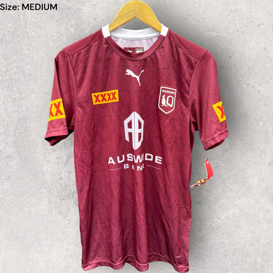 QUEENSLAND MAROONS PUMA STATE OF ORIGIN TRAINING SHIRT BRAND NEW WITH TAGS