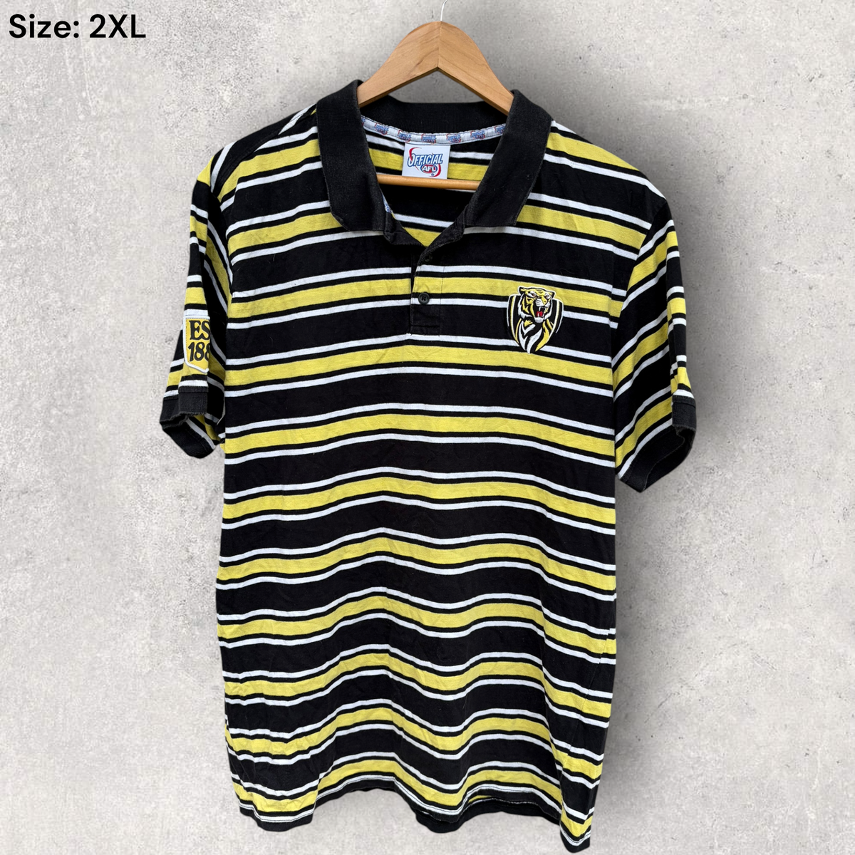Richmond Tigers AFL Stripped Polo Shirt