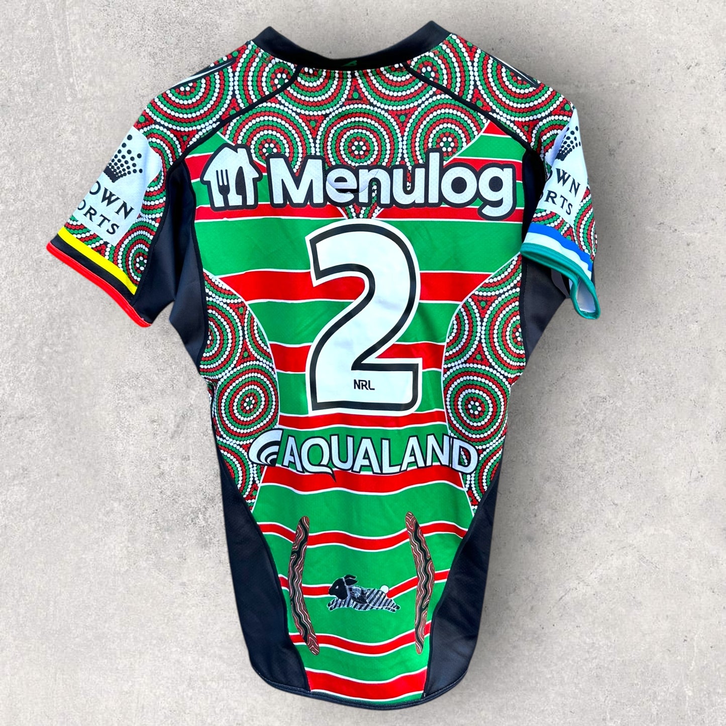 SOUTH SYDNEY RABBITOHS 2023 INDIGENOUS JERSEY PLAYER ISSUED TO ALEX JOHNSTON