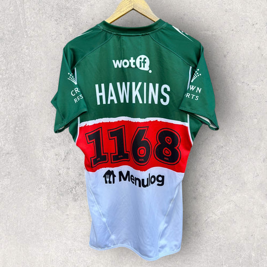 SOUTH SYDNEY RABBITOHS 2023 CAPTAINS RUN JERSEY PLAYER WORN + SIGNED BY DEAN HAWKINS
