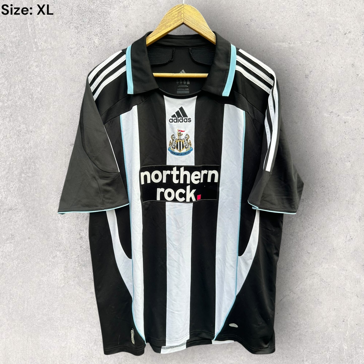 NEWCASTLE FC 2007-2008 ADIDAS HOME FOOTBALL JERSEY