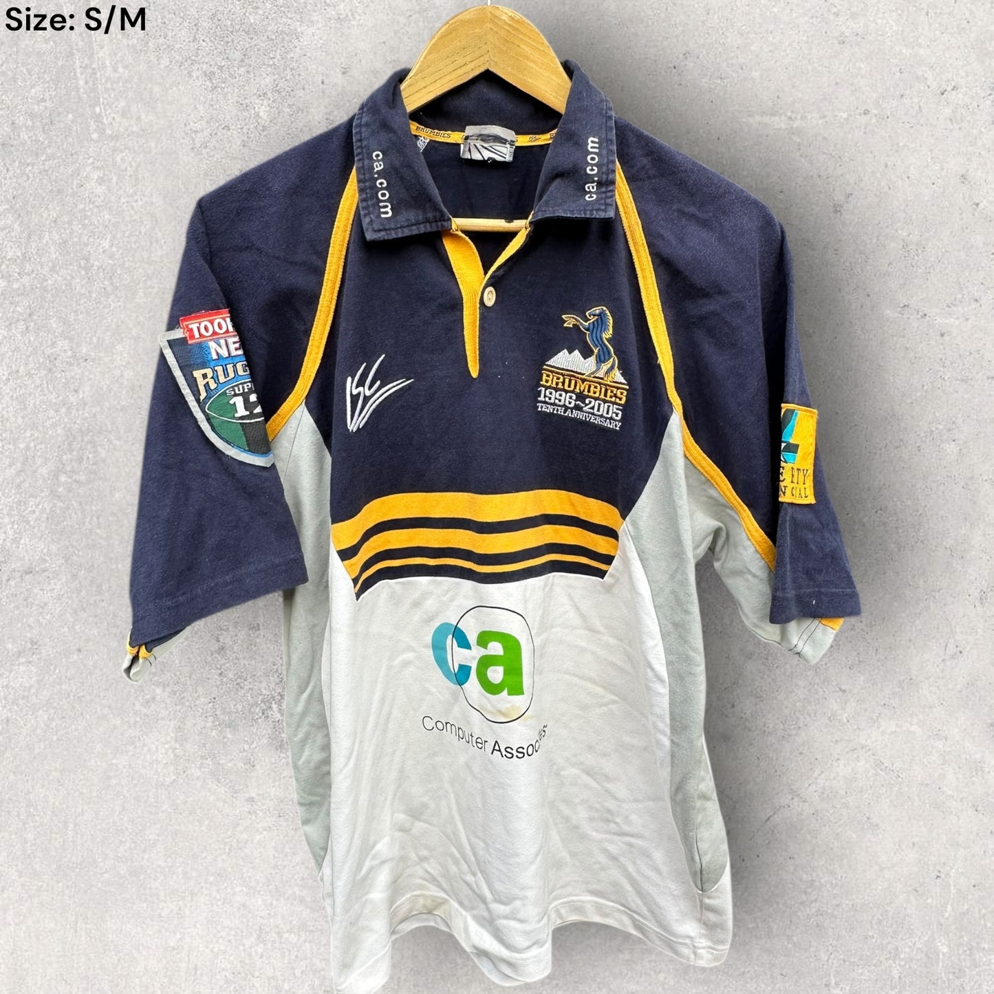 ACT BRUMBIES ISC SUPER 12 VINTAGE RUGBY UNION JERSEY