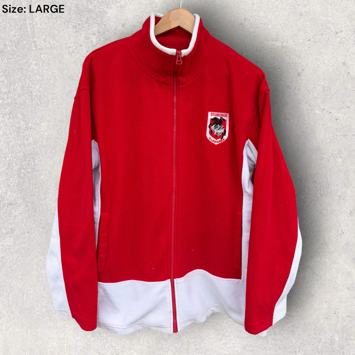 St George Illawarra Dragons Rugby League Supporter Red Fleece Jacket