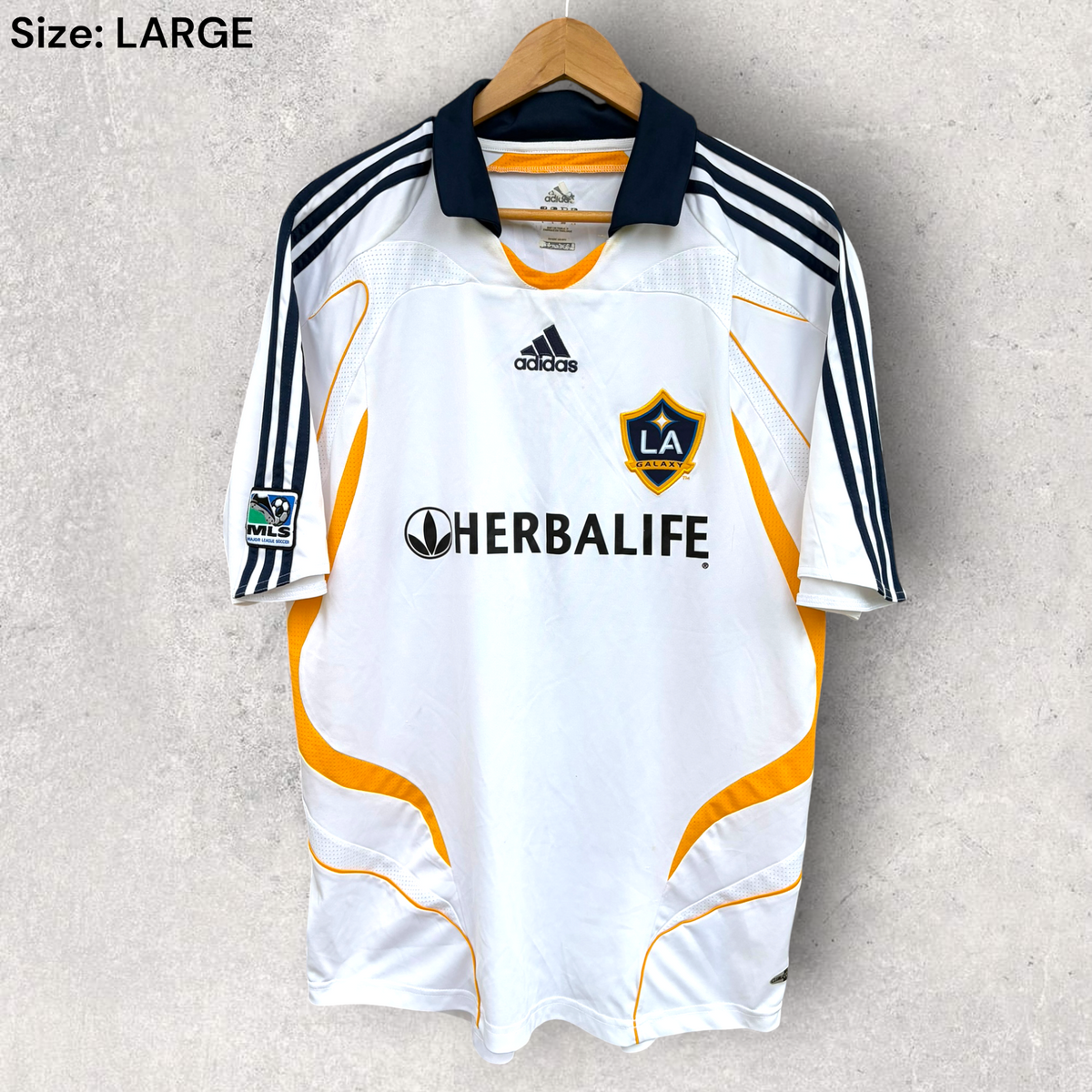 David Beckham LA Galaxy 2007-2008 Adidas Home MLS Football Jersey