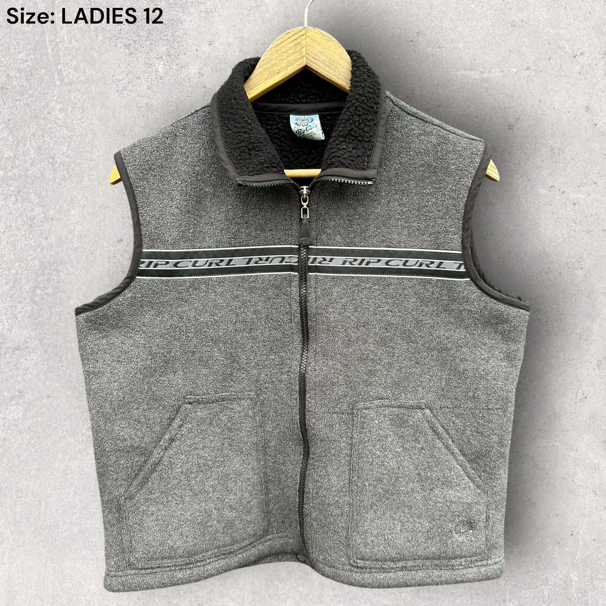 Ripcurl Grey Ladies Y2K Fleece Vintage Vest