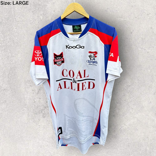 NEWCASTLE KNIGHTS TOYOTA CUP MATCH WORN #13 KOOGA JERSEY