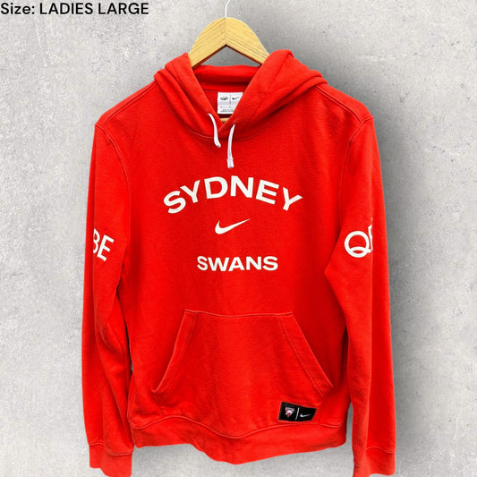 SYDNEY SWANS ACADEMY NIKE PULLOVER RED HOODED AFL JUMPER