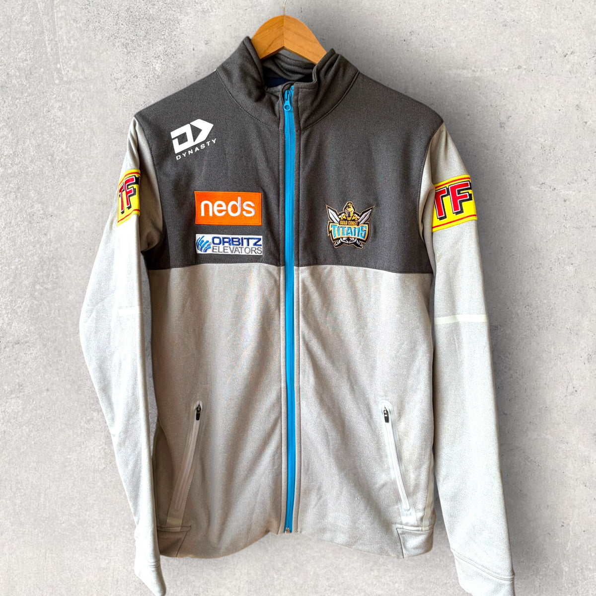 Gold Coast Titans Full Zip Hooded Grey NRL Jacket