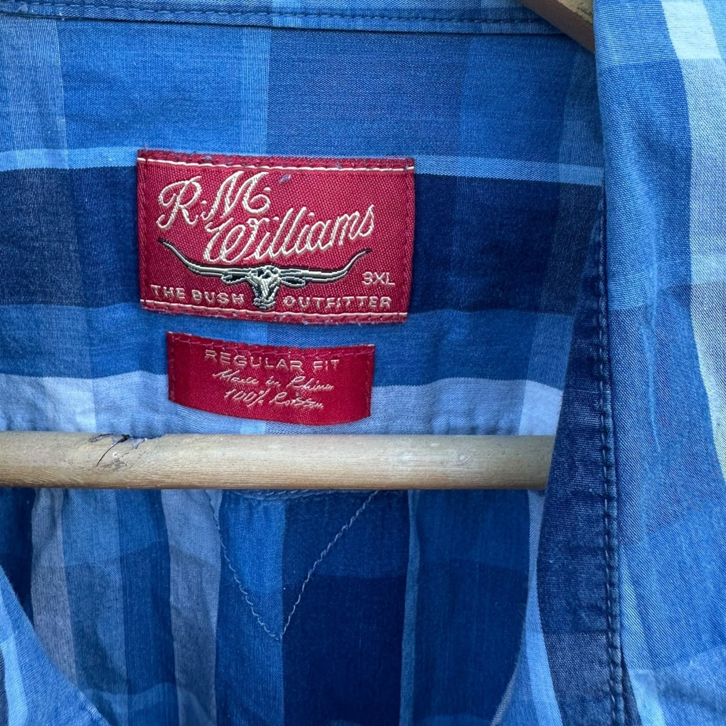 RM WILLIAMS BLUE LONG SLEEVE VINTAGE BUTTON UP SHIRT