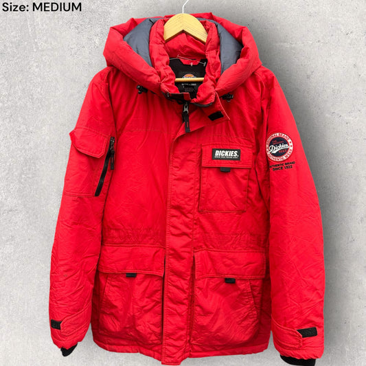 DICKIES VINTAGE RED HOODED OUTDOOR JACKET