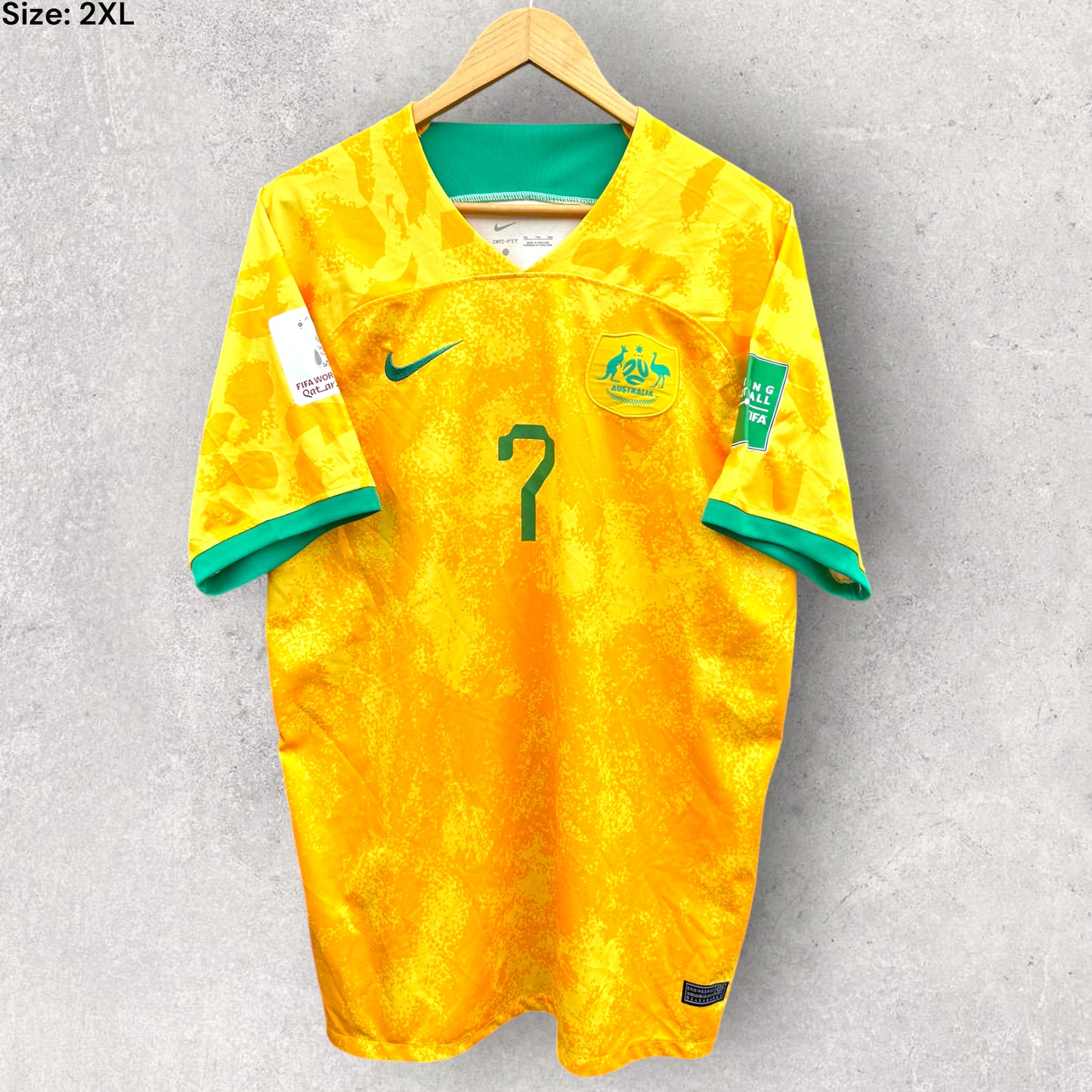 MATTHEW LECKIE AUSTRALIAN SOCCEROOS 2022 NIKE JERSEY