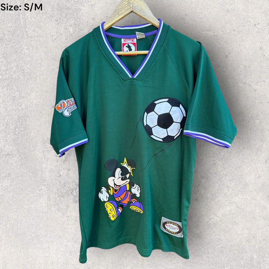 Disney Athletics Vintage Mickey Mouse Green Soccer Jersey