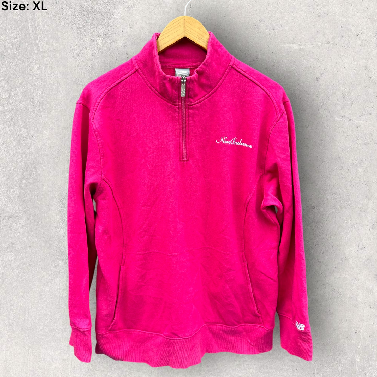 NEW BALANCE HALF ZIP PINK PULLOVER JACKET