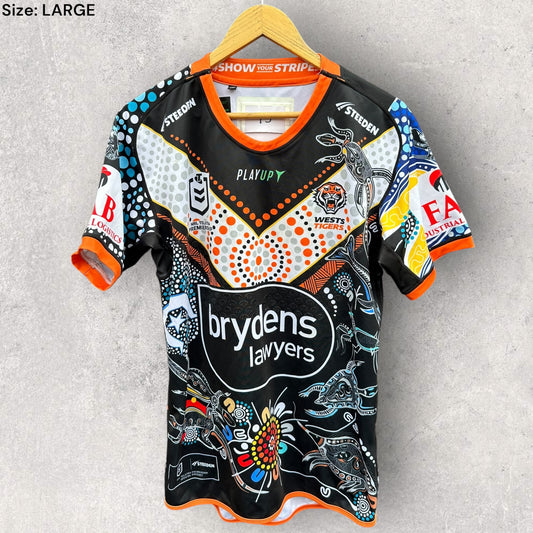 JOE OFAHENGAUE WESTS TIGERS 2023 INDIGENOUS MATCH WORN JERSEY