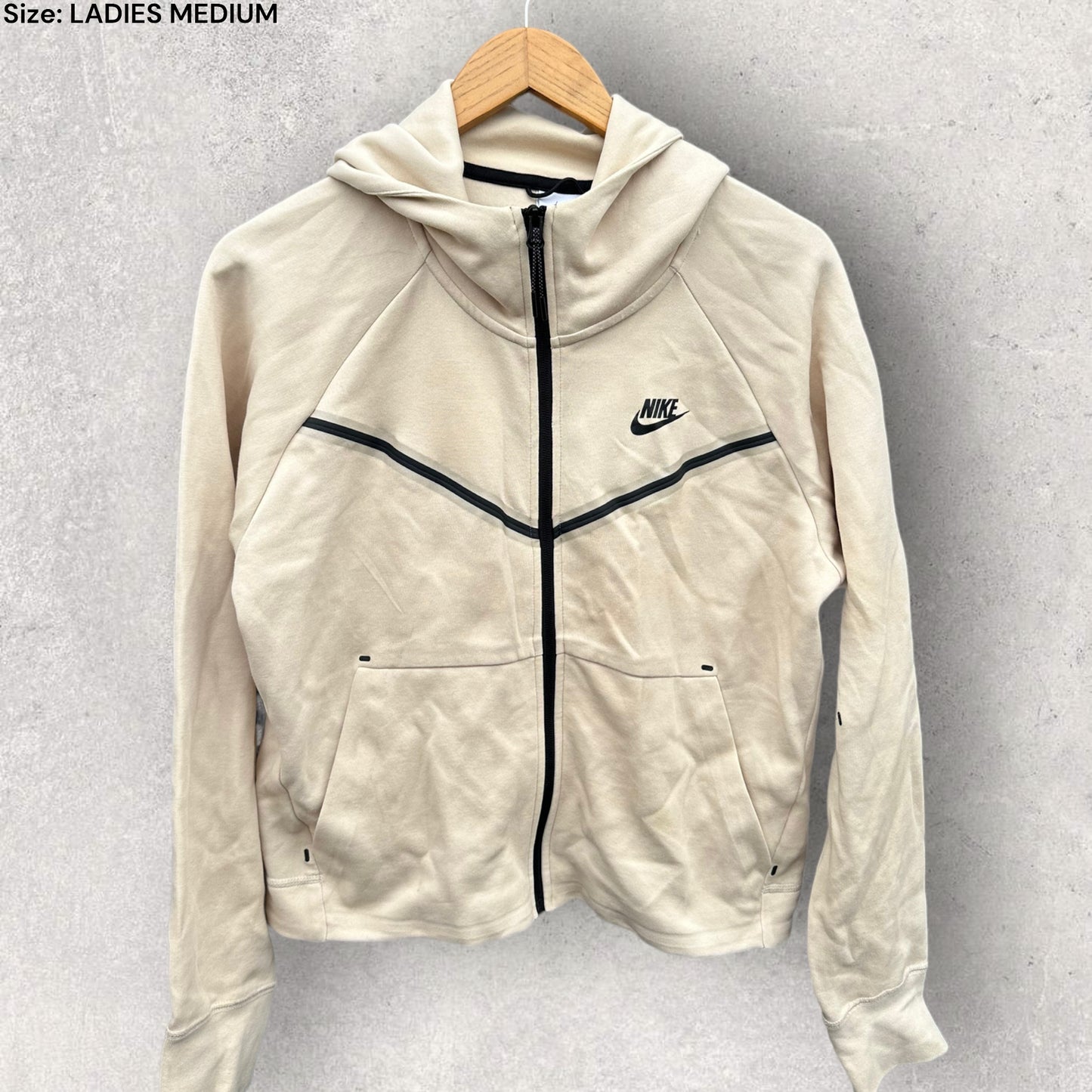 NIKE OATMEAL TECH FLEECE WINDRUNNER LADIES HOODED JACKET