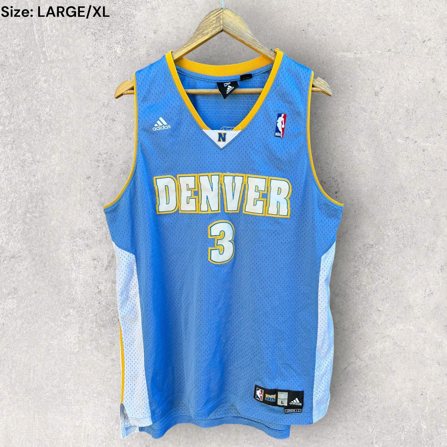 ALLEN IVERSON DENVER NUGGETS ADIDAS VINTAGE SWINGMAN NBA JERSEY