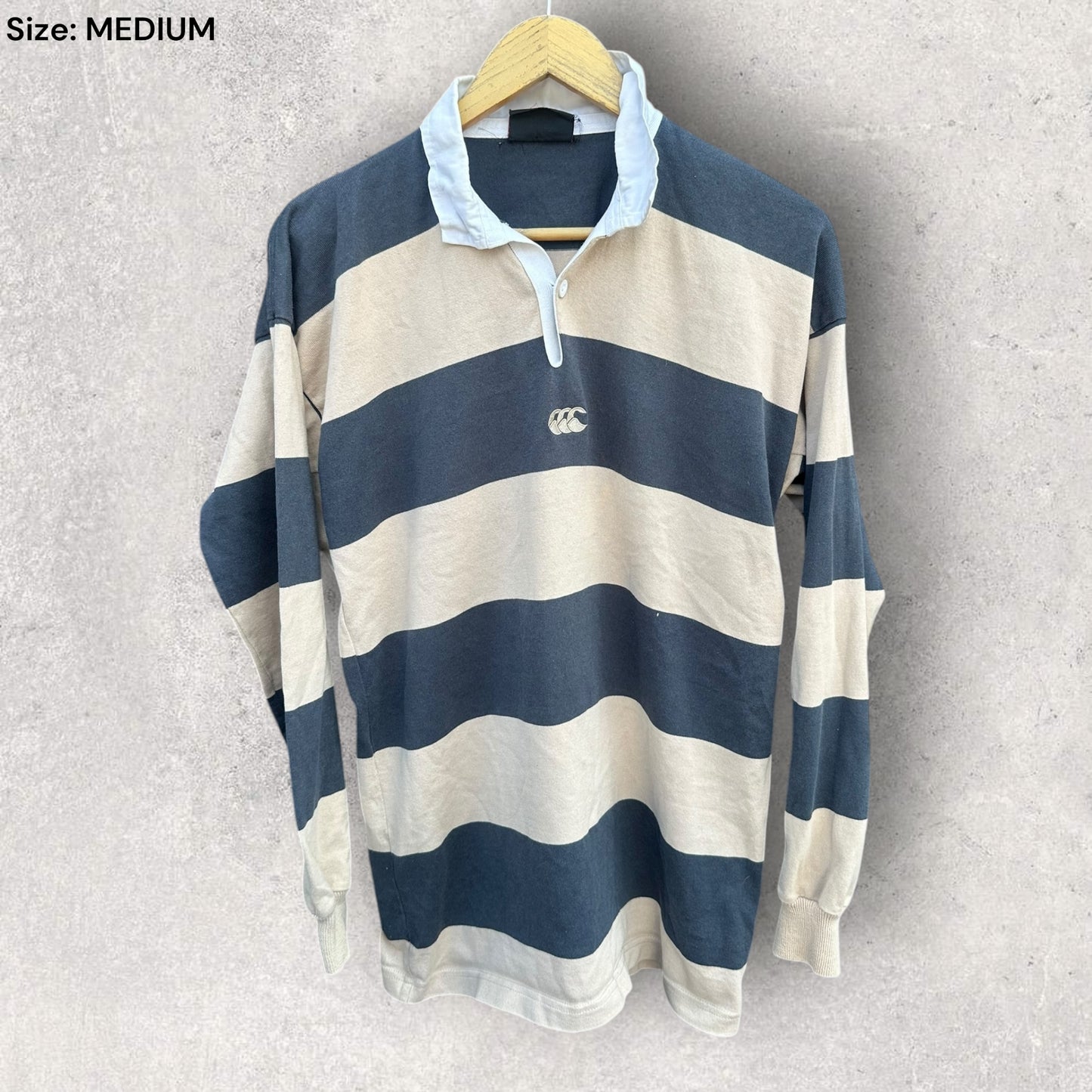 CANTERBURY BLACK / CREAM LONG SLEEVE RUGBY JERSEY