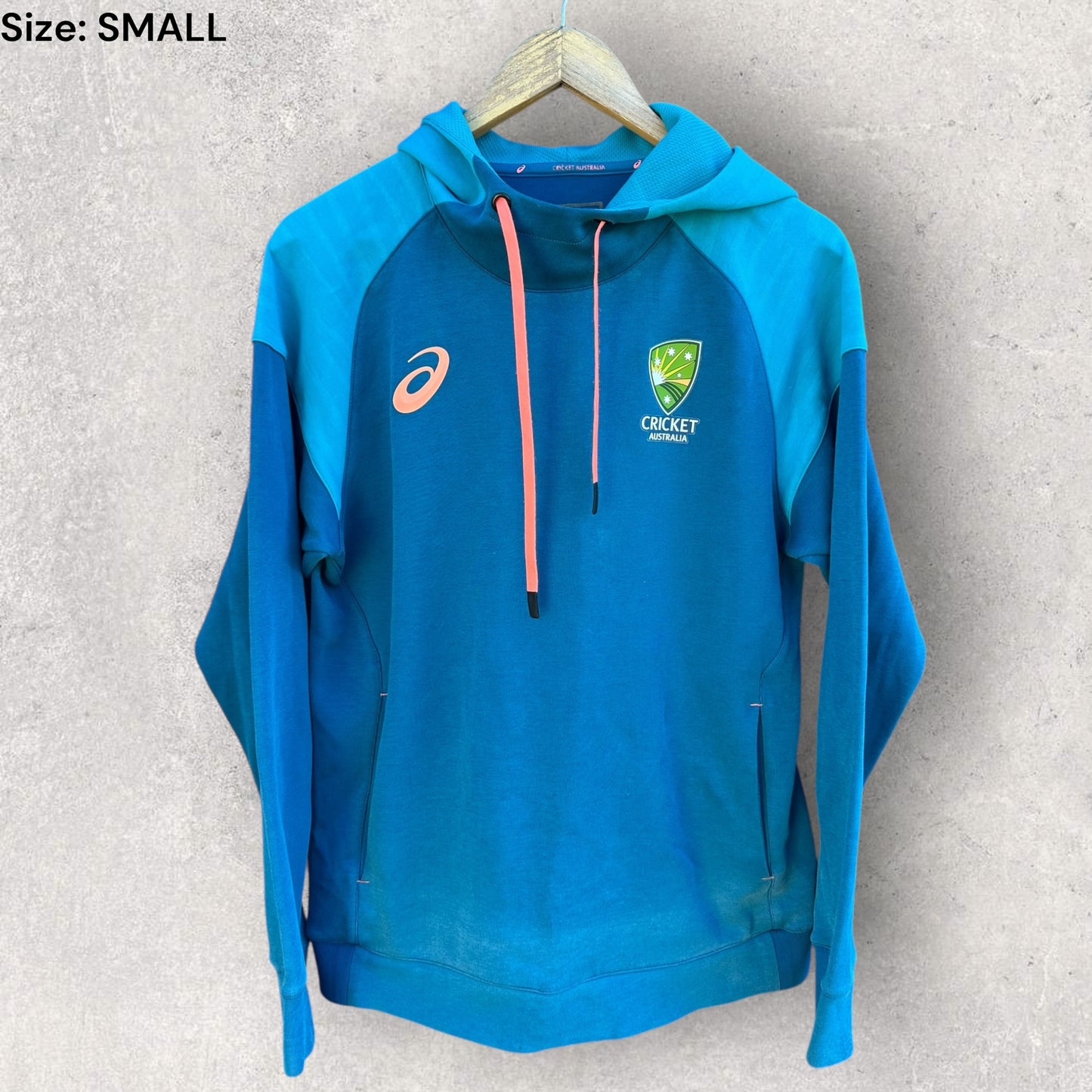 CRICKET AUSTRALIA ASICS BLUE HOODED JUMPER