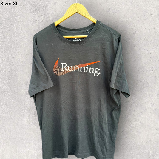 NIKE RUNNING BLACK SHORT SLEEVE SHIRT