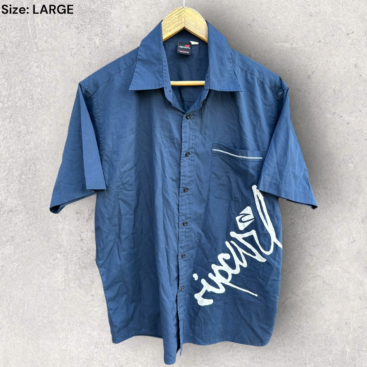 Ripcurl blue button up short sleeve shirt