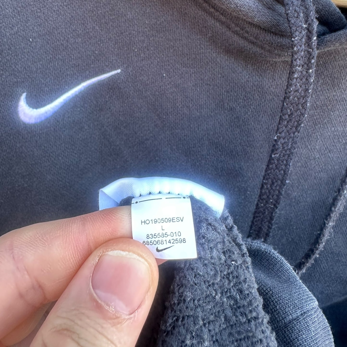 NIKE CLUB FLEECE BLACK HOODED JUMPER