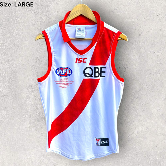 SYDNEY SWANS 2018 ISC HERITAGE 100 YEAR ANNIVERSARY PLAYER ISSUED GUERNSEY