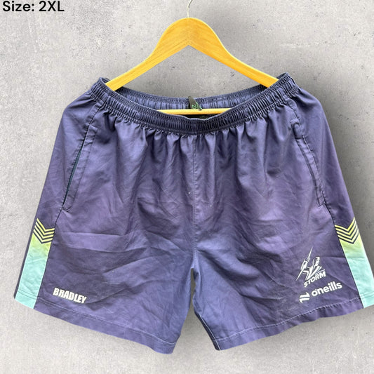 MELBOURNE STORM PLAYER WORN SHORTS BY KANE BRADLEY