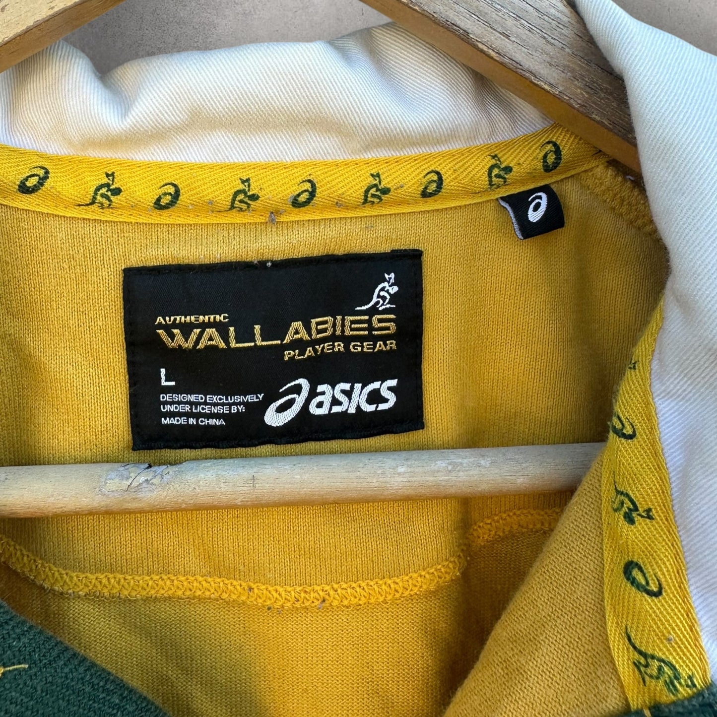 Australian Wallabies Asics Qantas Short Sleeve Gold Rugby Union Jersey