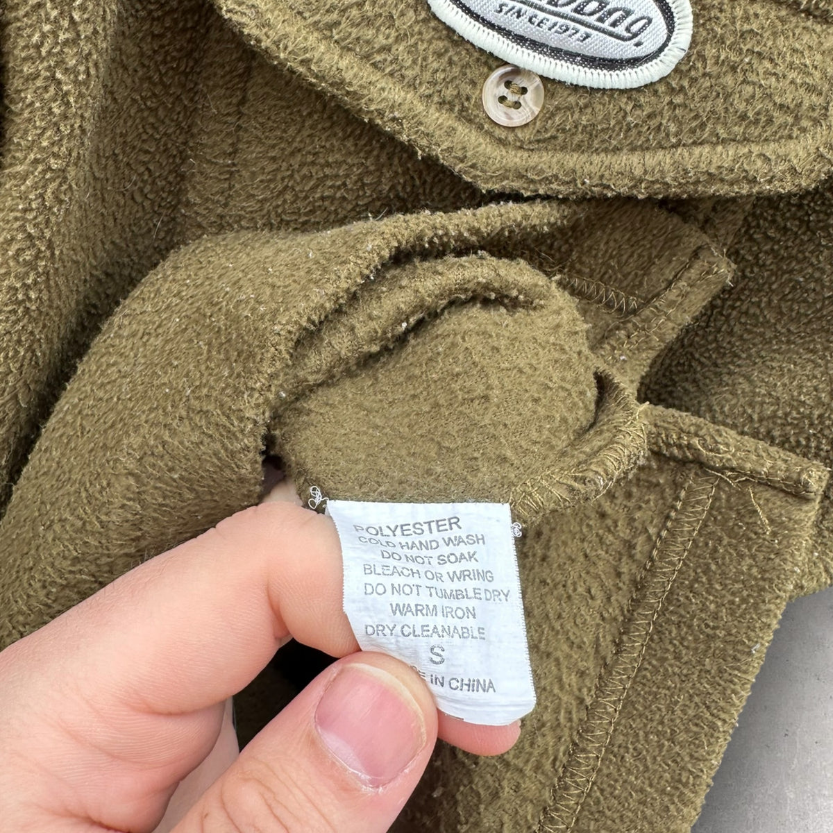 Billabong Vintage Button Up olive Green Fleece Jumper